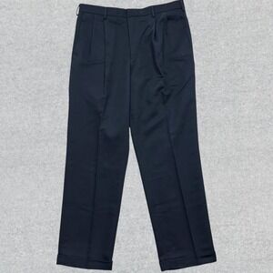 NEW Dockers First Class Dress Pants Men's 36x32 Navy Blue Pleated Cuffed Relaxed